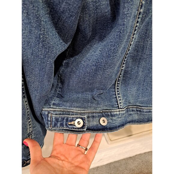 Torrid 2XL Denim Trucker Jacket With Faux Sherpa Collar  Lined Winter Warm - Picture 6 of 11